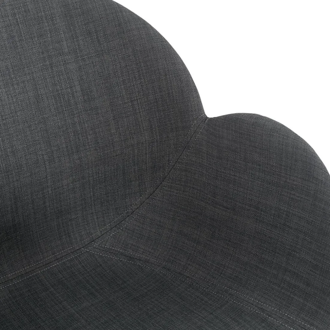 Chaise moderne 'ORIGAMI' en tissu gris foncé avec pieds en métal chromé