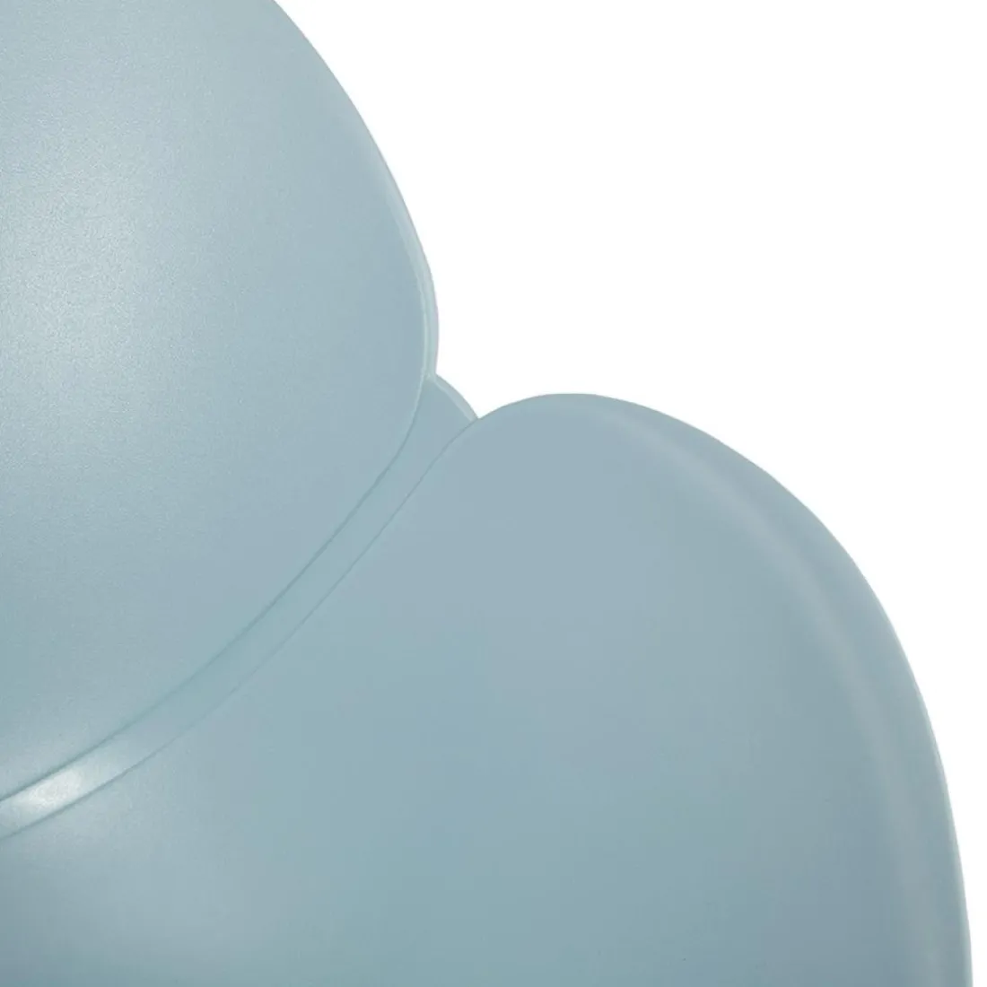 Chaise moderne 'UNAMI' bleue en matière plastique avec pieds en métal chromé