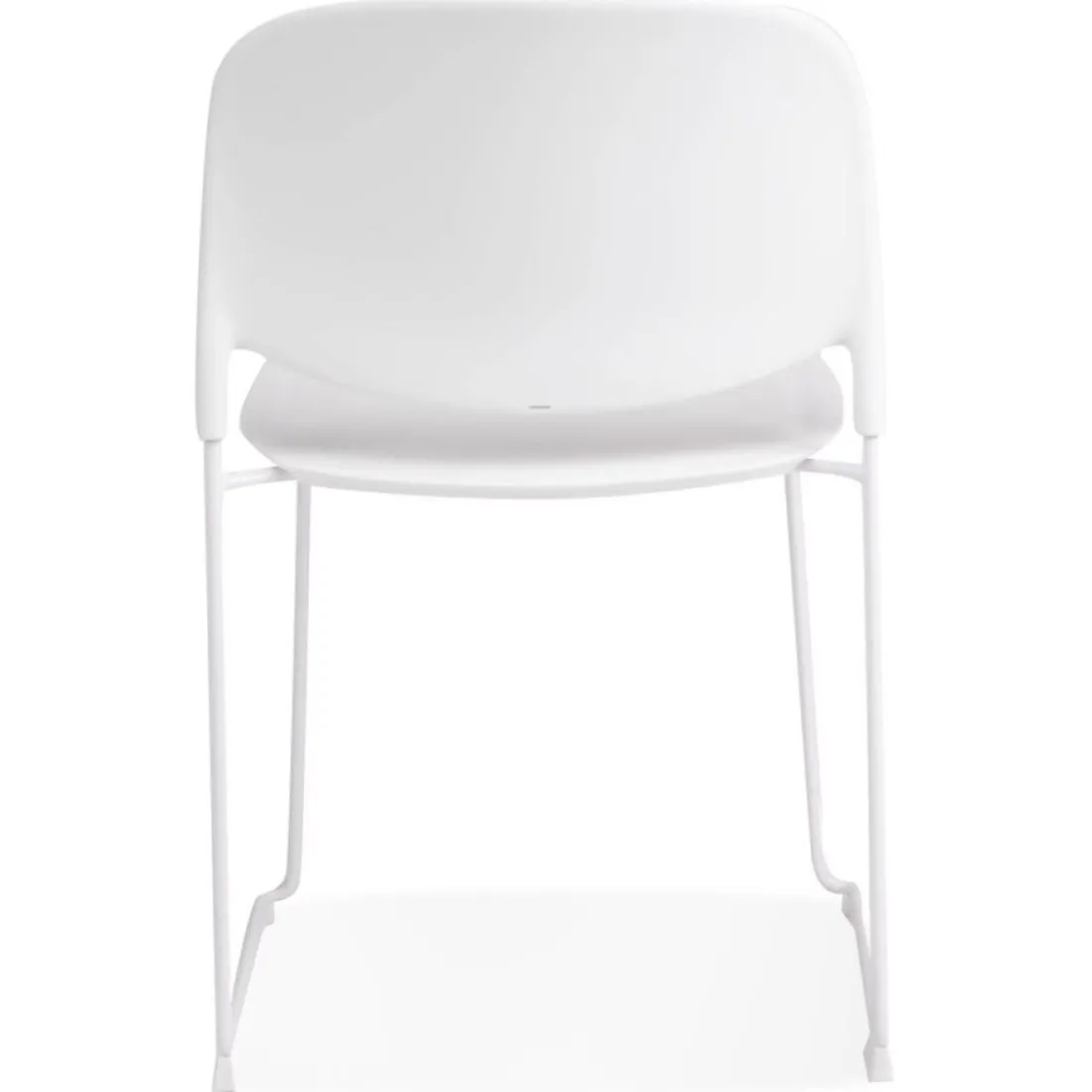 Chaise 'PILA' blanche avec assise plastique et structure métal