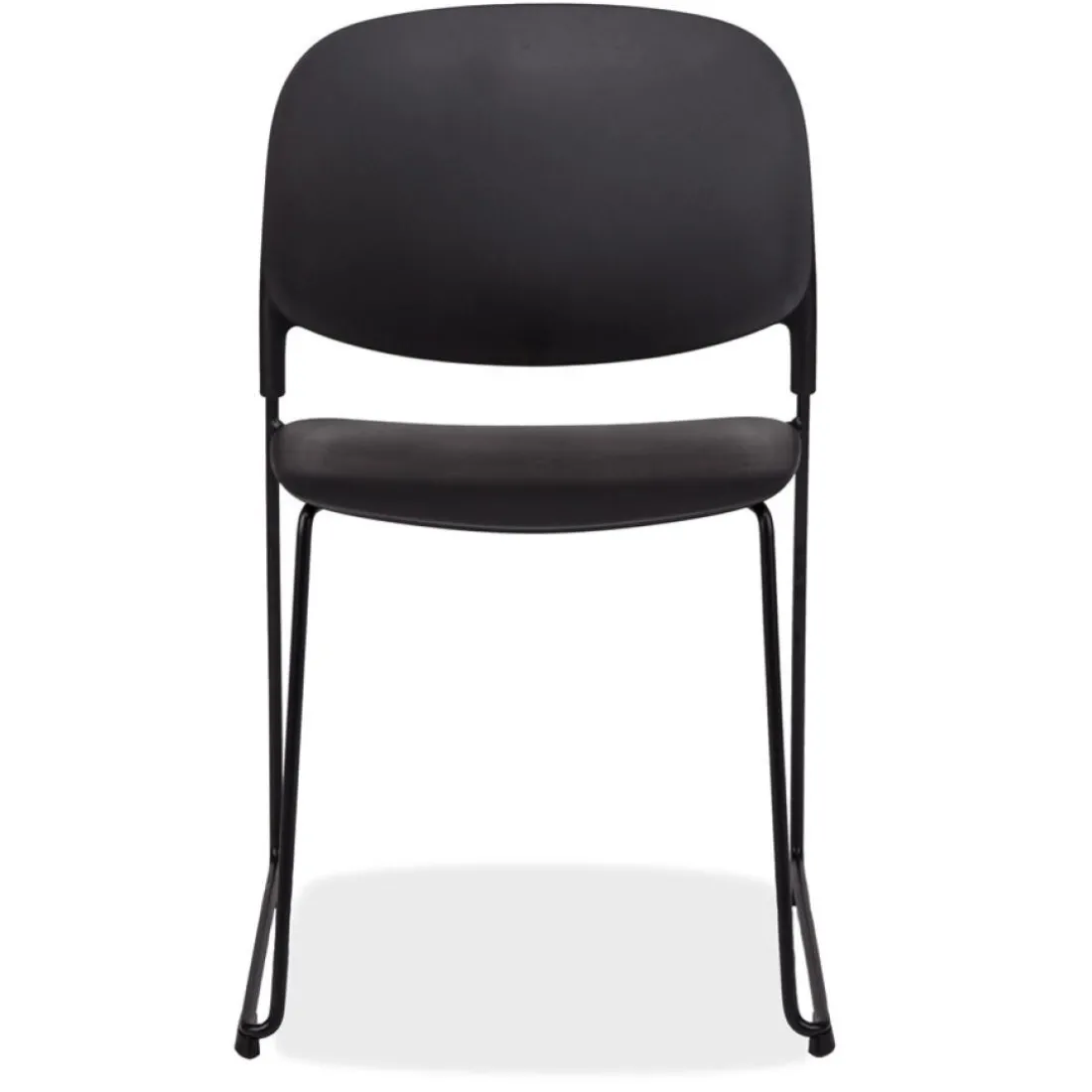 Chaise 'PILA' noire avec assise plastique et structure métal