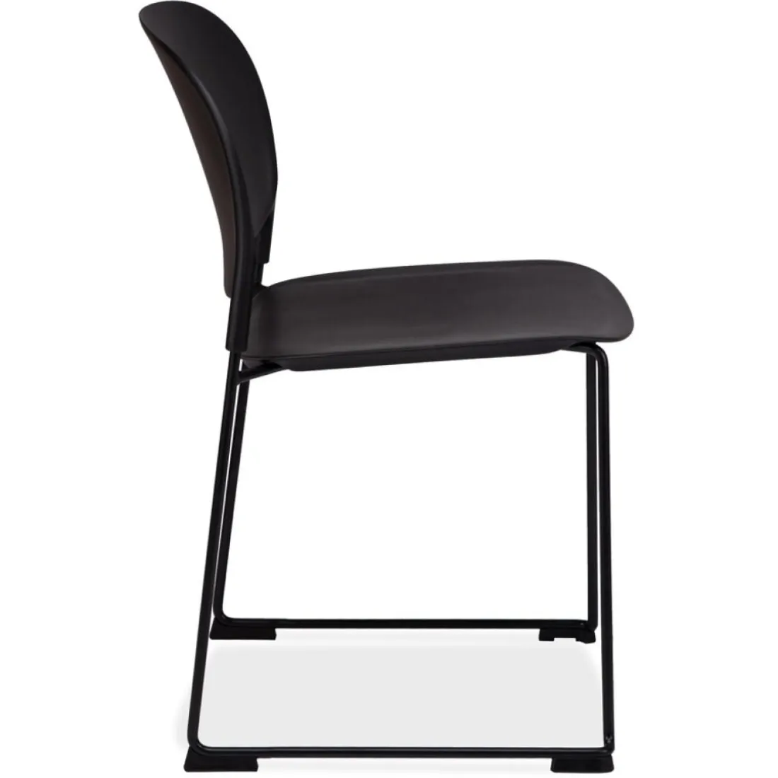 Chaise 'PILA' noire avec assise plastique et structure métal
