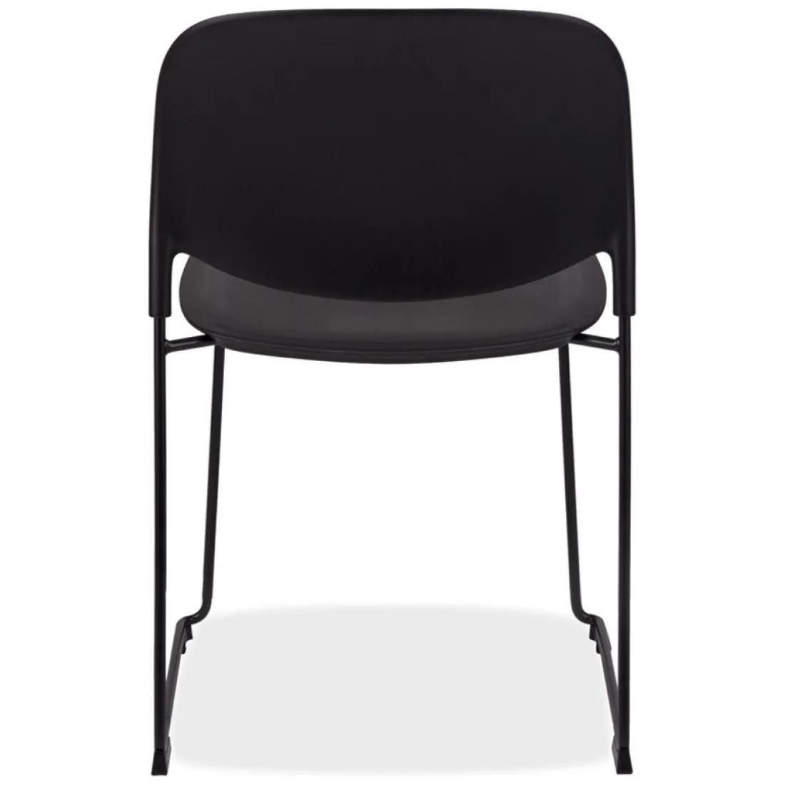 Chaise 'PILA' noire avec assise plastique et structure métal