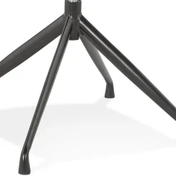Chaise pivotante avec accoudoirs 'NOCTURN' en tissu bouclé blanc et métal noir