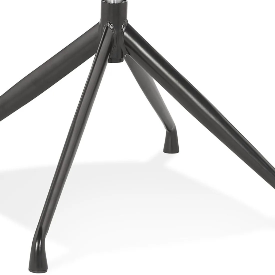 Chaise pivotante avec accoudoirs 'NOCTURN' en tissu bouclé blanc et métal noir