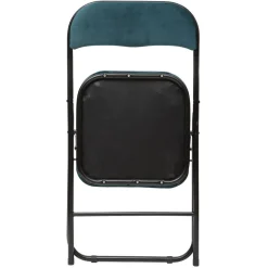Chaise pliante en velours bleu