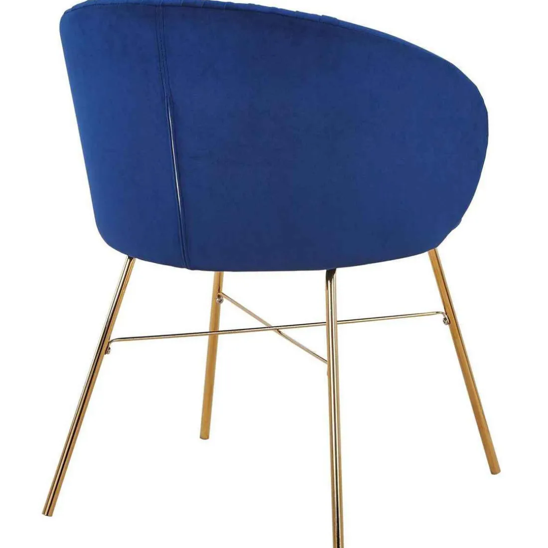 Chaise SARTA Velours Bleu Pieds Or