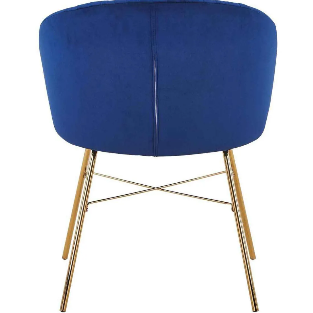 Chaise SARTA Velours Bleu Pieds Or