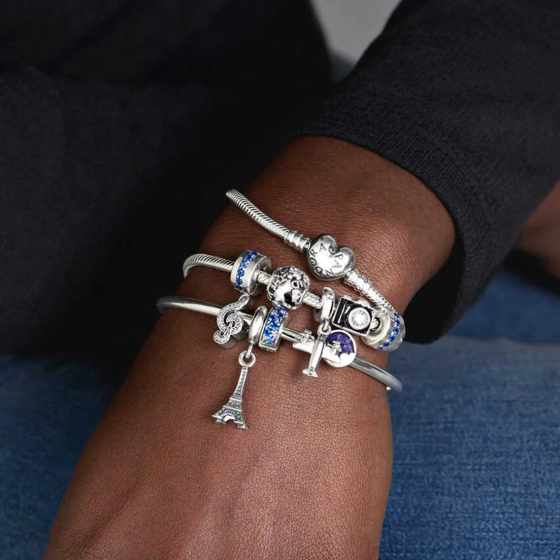 Charm Clip Pavé Bleu Pandora Moments