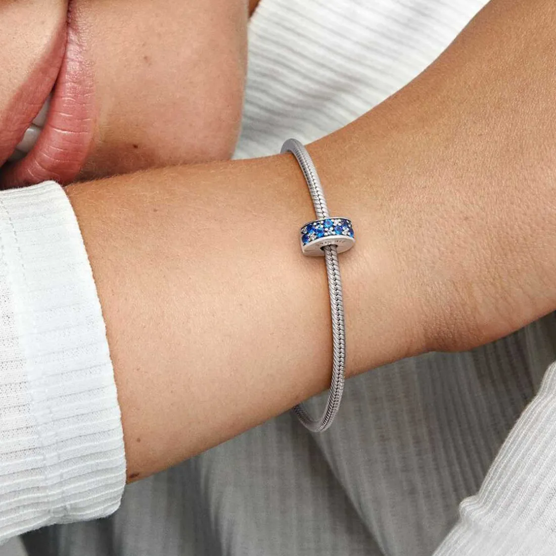 Charm Clip Pavé Bleu Pandora Moments