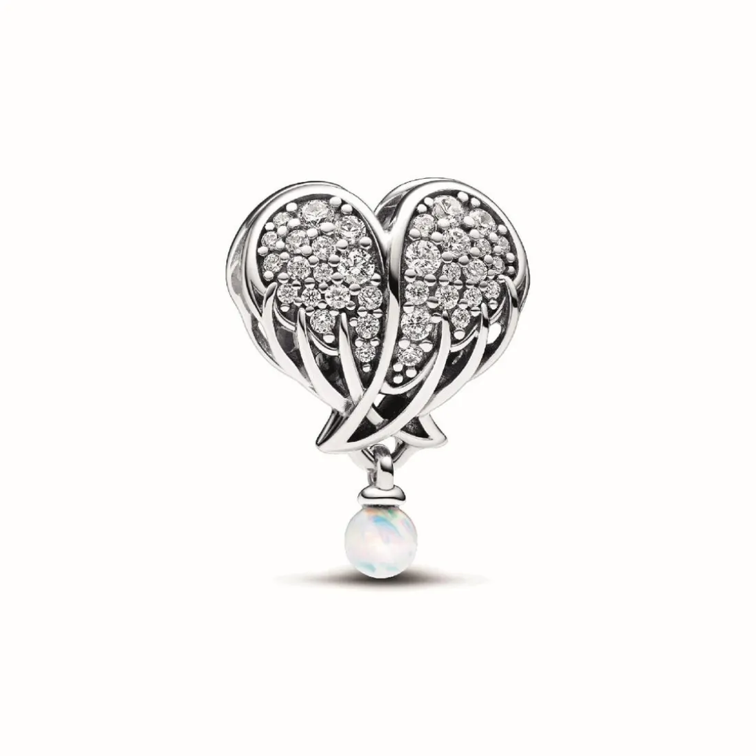 Charm Cœur et Ailes d’Ange Scintillant - Pandora Moments