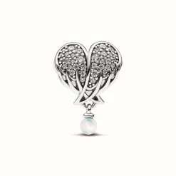 Charm Cœur et Ailes d’Ange Scintillant - Pandora Moments