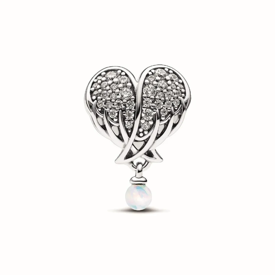 Charm Cœur et Ailes d’Ange Scintillant - Pandora Moments
