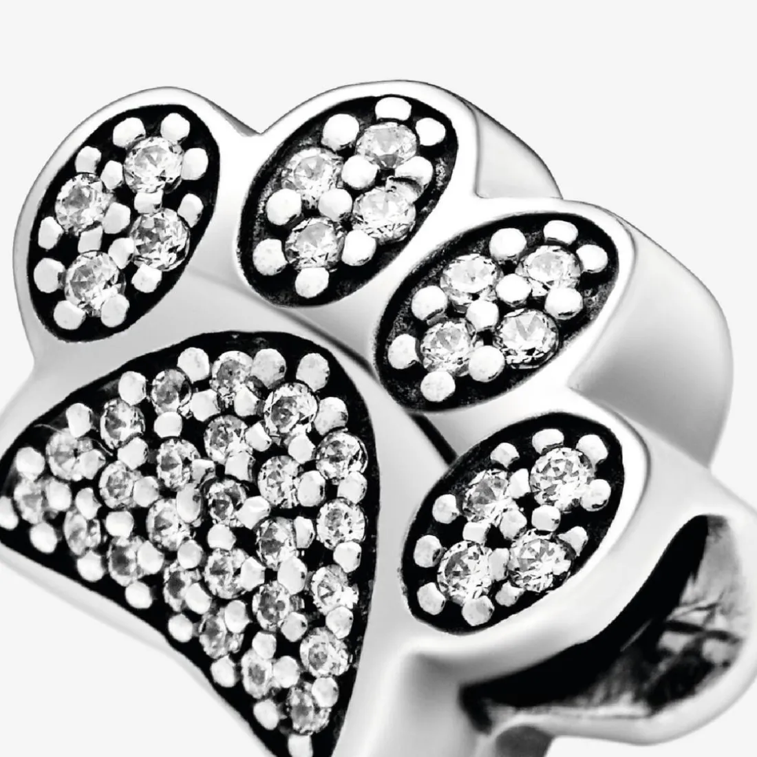 Charm empreinte de patte scintillante Pandora Moments