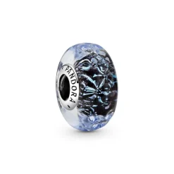 Charm Océan Verre de Murano Bleu Foncé Ondulé Pandora Colours - Argent