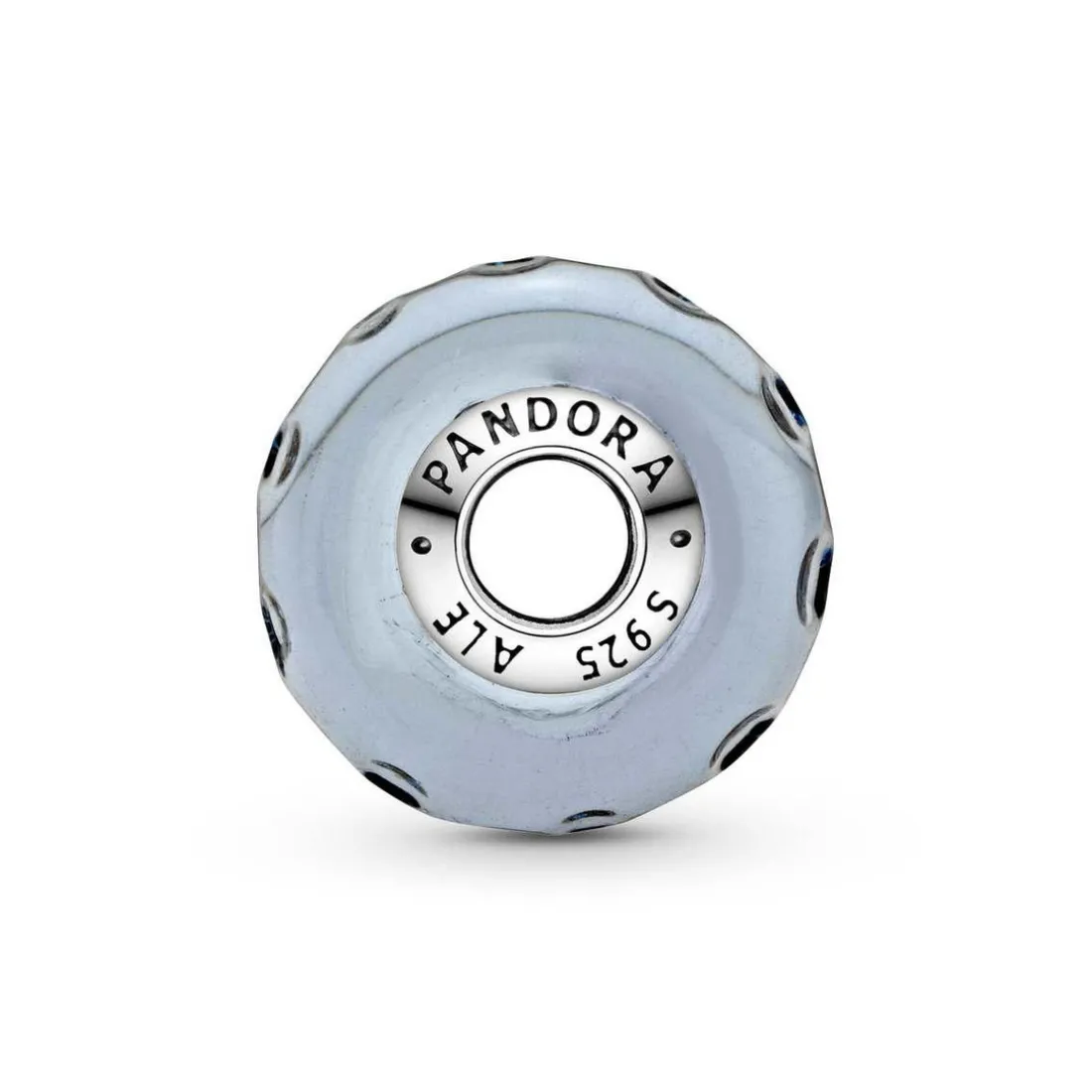 Charm Océan Verre de Murano Bleu Foncé Ondulé Pandora Colours - Argent