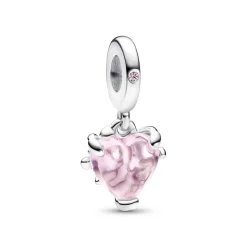 Charm Pendant Cœur et Arbre de Vie Rose - Pandora Moments