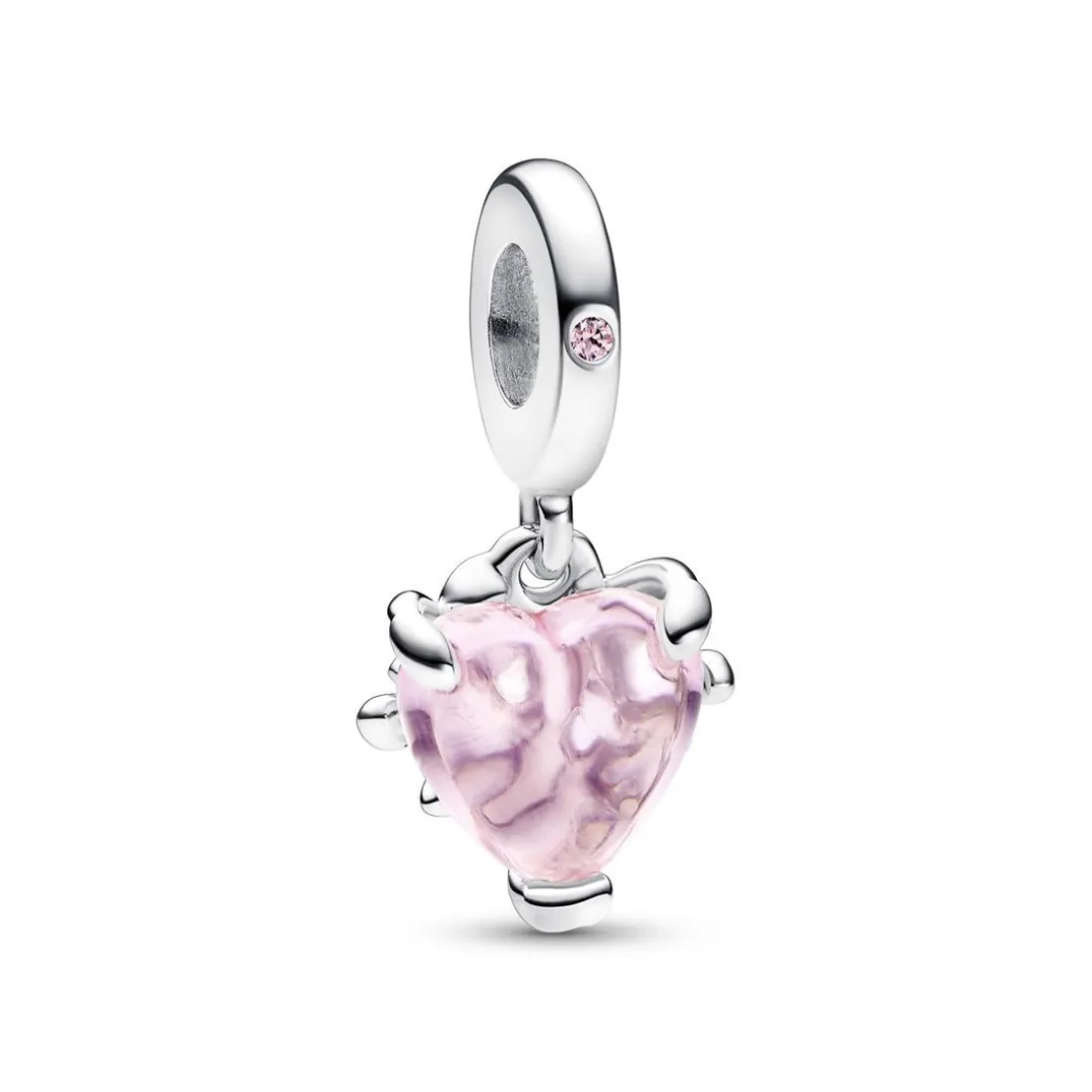 Charm Pendant Cœur et Arbre de Vie Rose - Pandora Moments