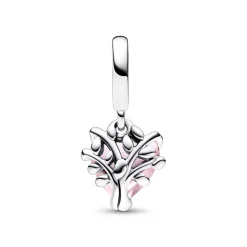 Charm Pendant Cœur et Arbre de Vie Rose - Pandora Moments