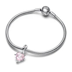 Charm Pendant Cœur et Arbre de Vie Rose - Pandora Moments