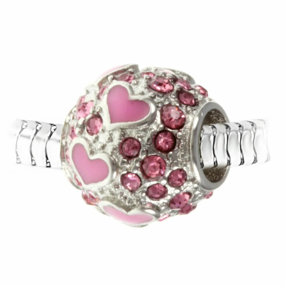 Charm perle cristaux de Bohème Rose - So Charm