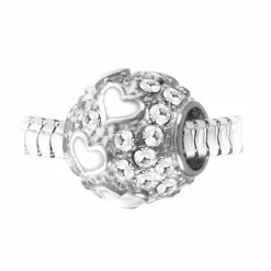 Charm perle orné de cristaux de Bohème par SC Crystal Argent