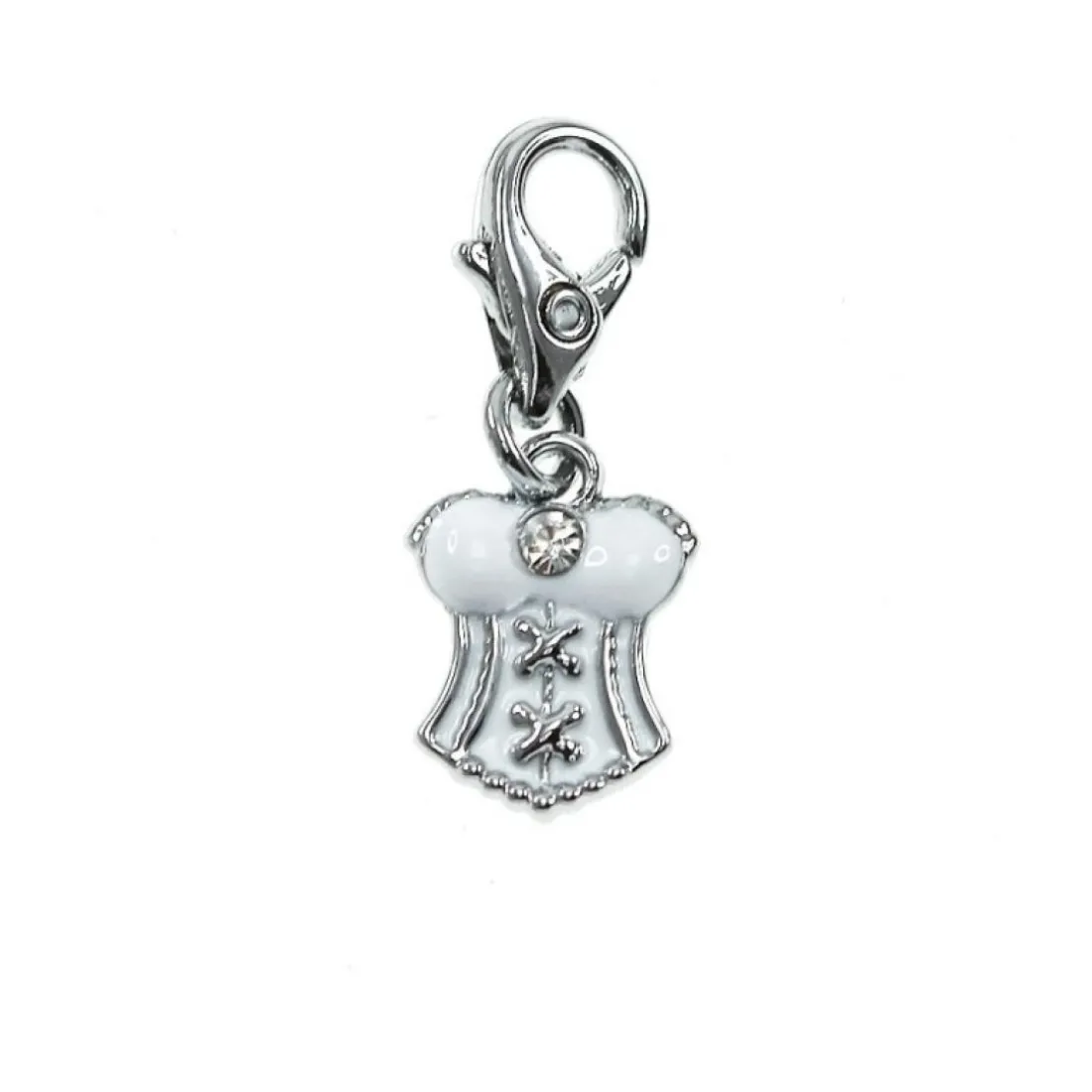 Charms Et Perles So Charm - CH0989-ARGENT - Charm Corset Blanc
