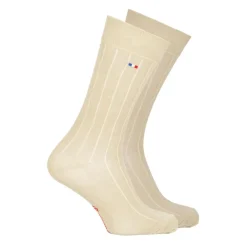 Chaussettes mi-hautes homme Fil d'Ecosse Fait en France Eminence beige