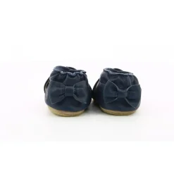 Chausson Bebe Mixte en cuir bleu marine
