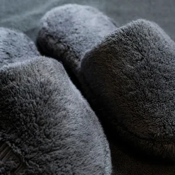 Chaussons Cosy Granite gris en coton