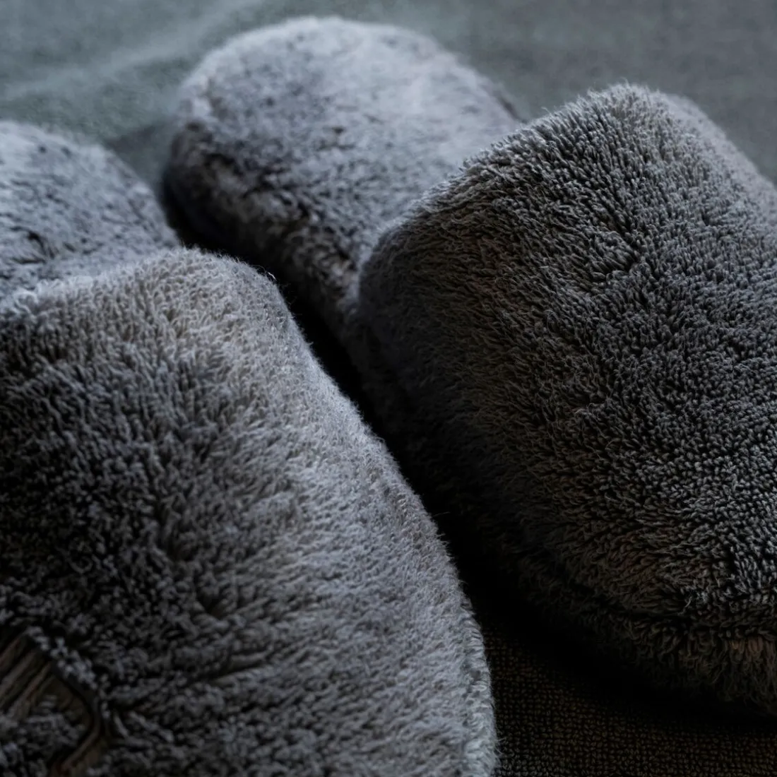 Chaussons Cosy Granite gris en coton