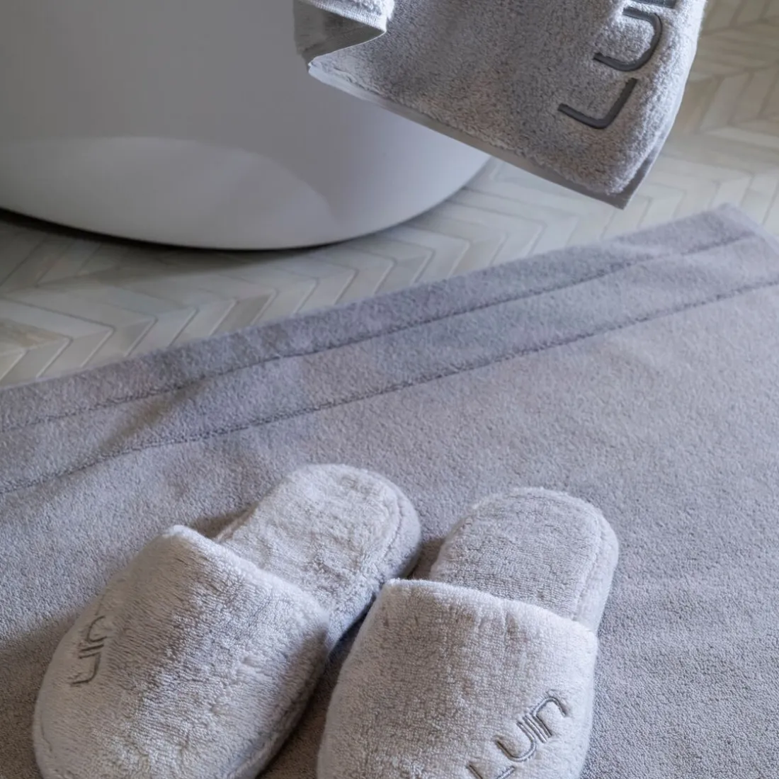 Chaussons Cosy Pearl Grey gris en coton
