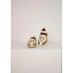 Chaussure en cuir tressé Alegria champagne/blanc