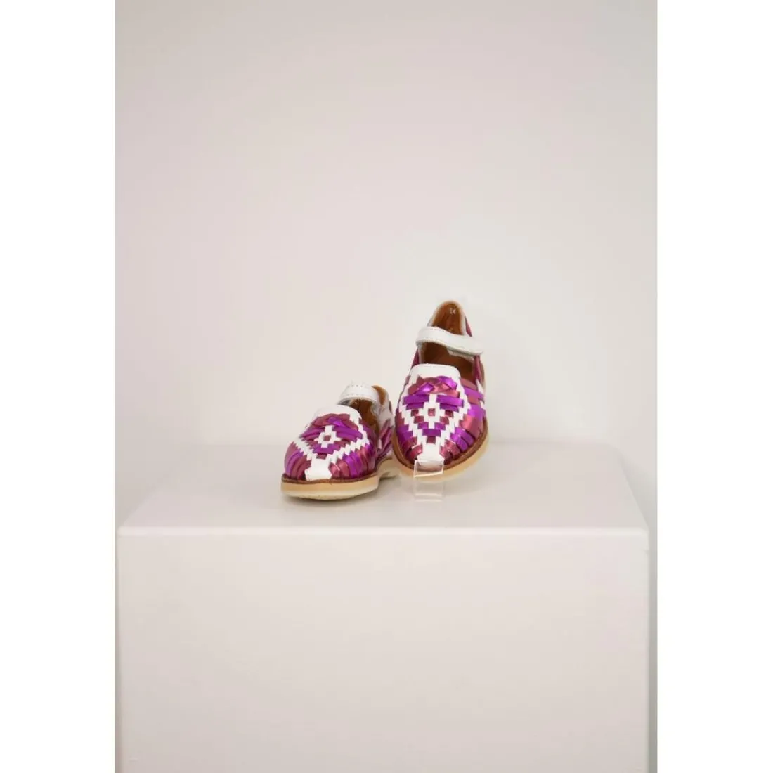 Chaussure en cuir tressé Alegria multi rose