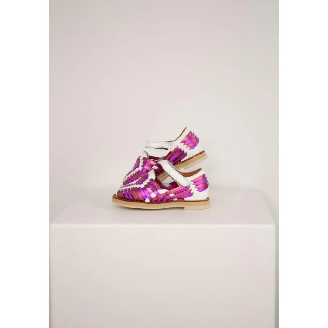 Chaussure en cuir tressé Alegria multi rose
