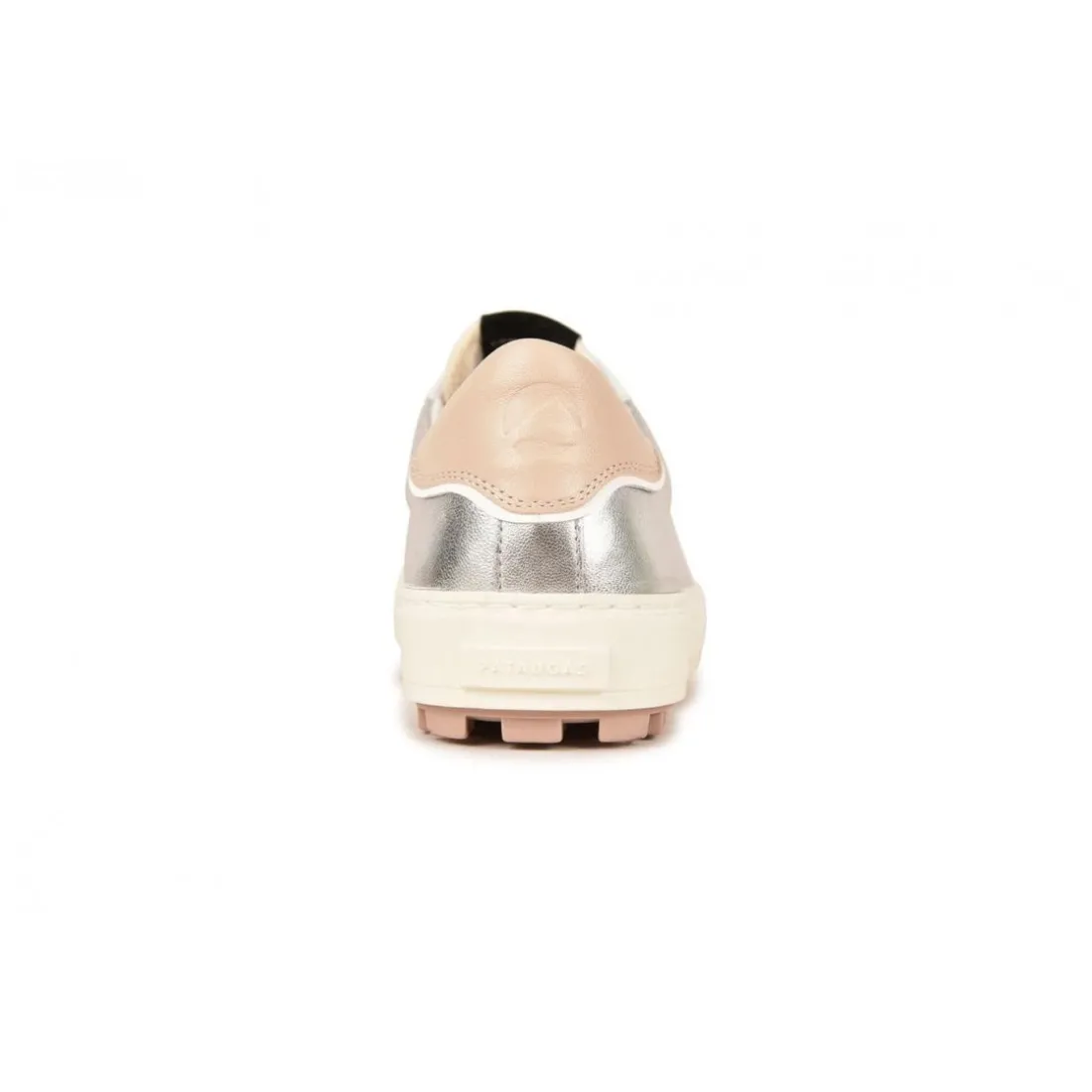 Chaussure Pataugas femme tendance avec une semelle crantée épaisse - Argent en cuir