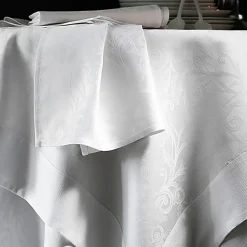 Chemin de table coton jacquard Ombelle Blanc des Vosges - Blanc