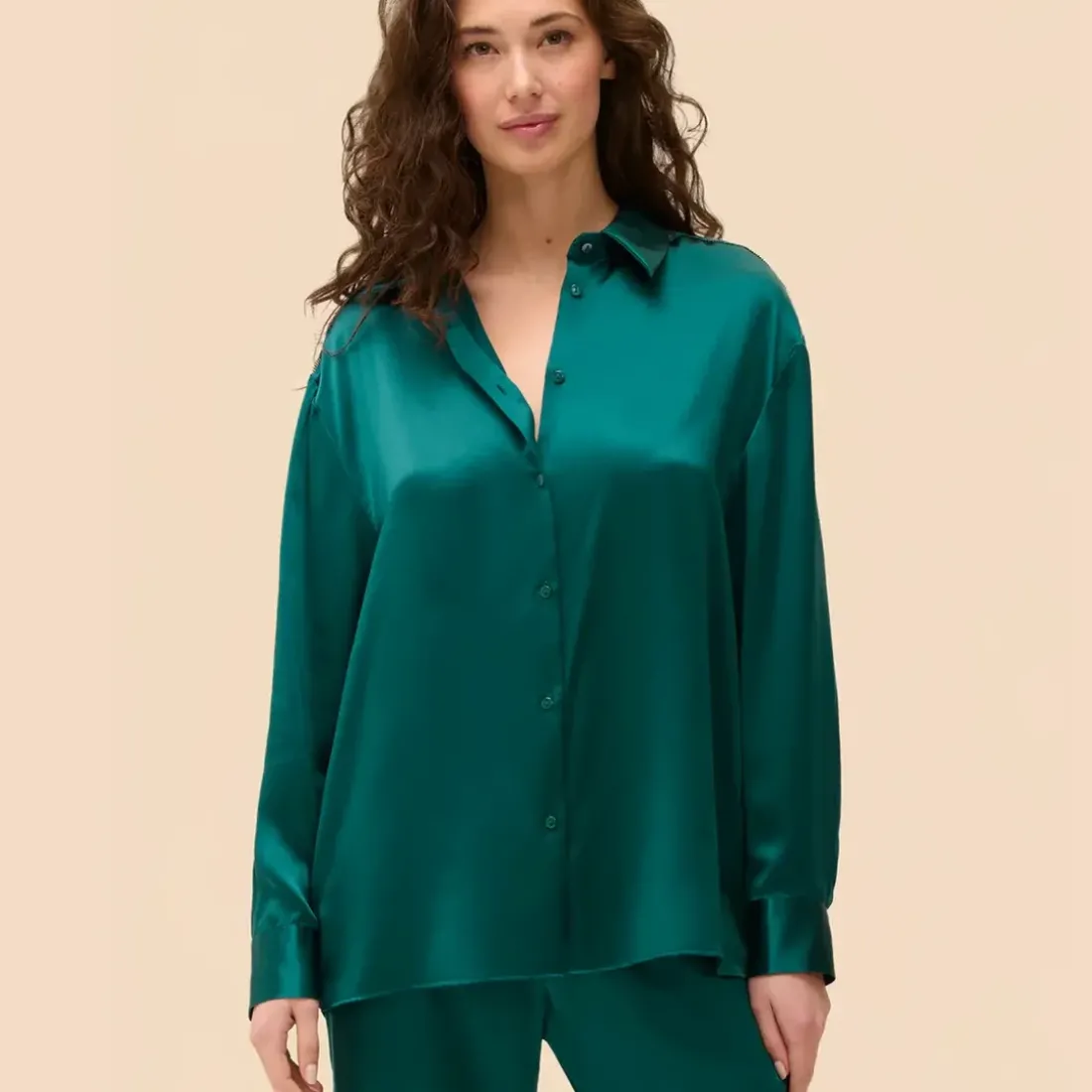 Chemise - Emeraude vert en soie