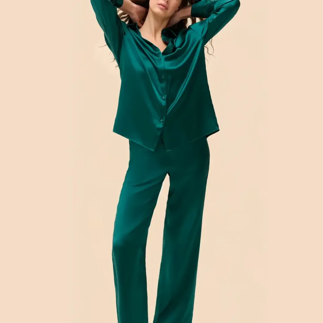 Chemise - Emeraude vert en soie