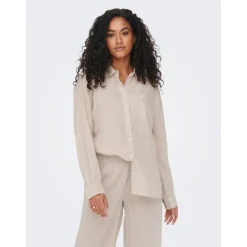 Chemise beige en lin