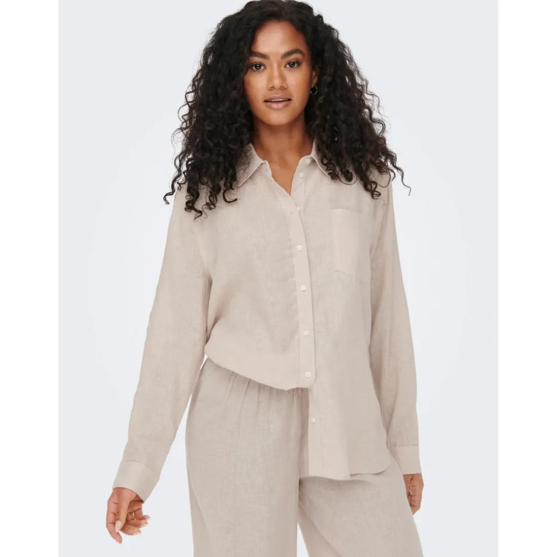Chemise beige en lin