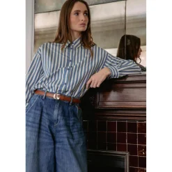 Chemise bleue Ava bleu ciel en coton