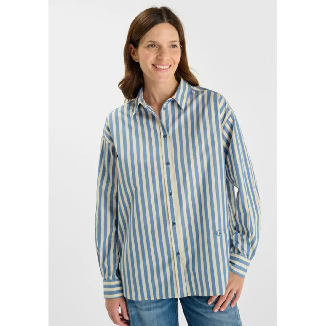 Chemise bleue Ava bleu ciel en coton