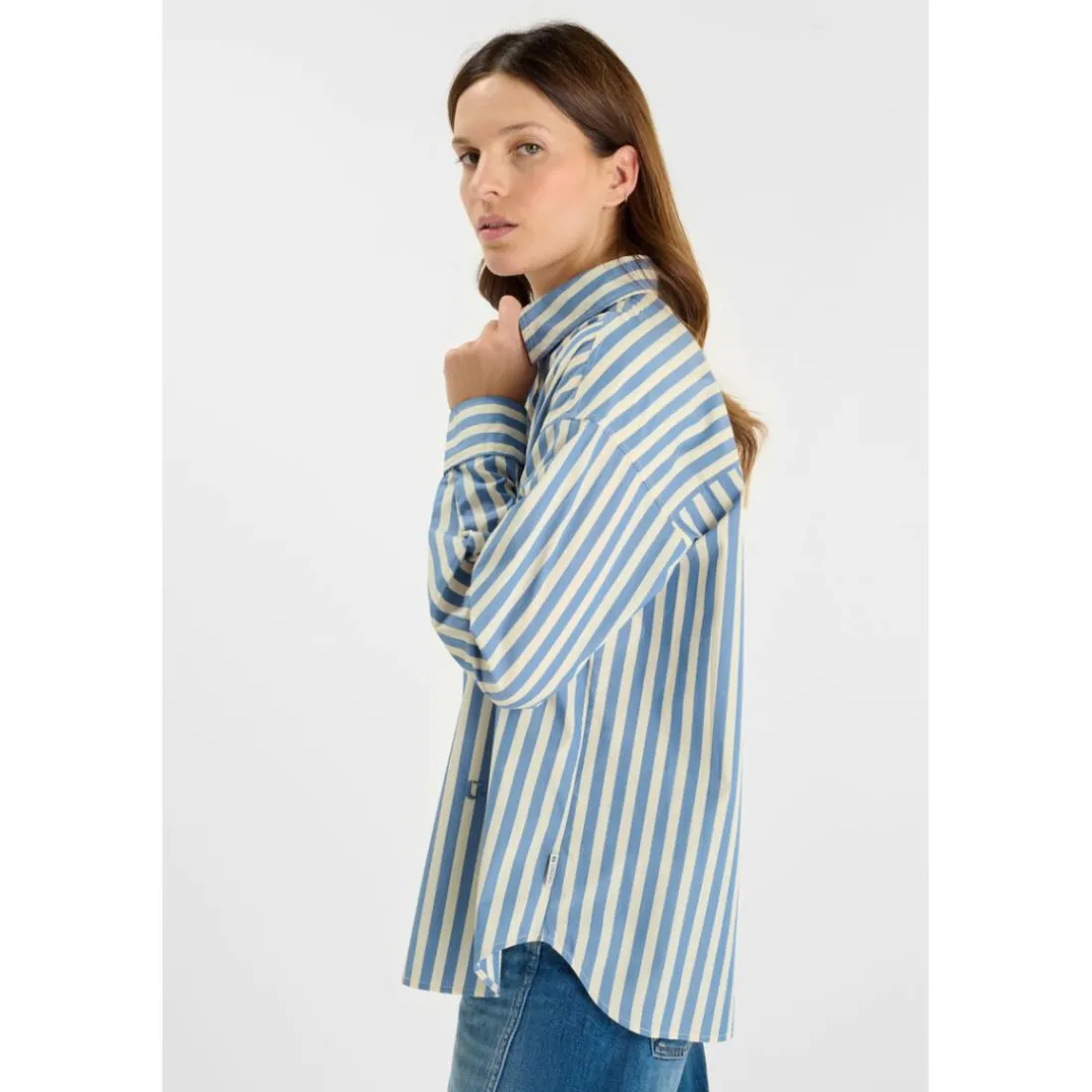Chemise bleue Ava bleu ciel en coton