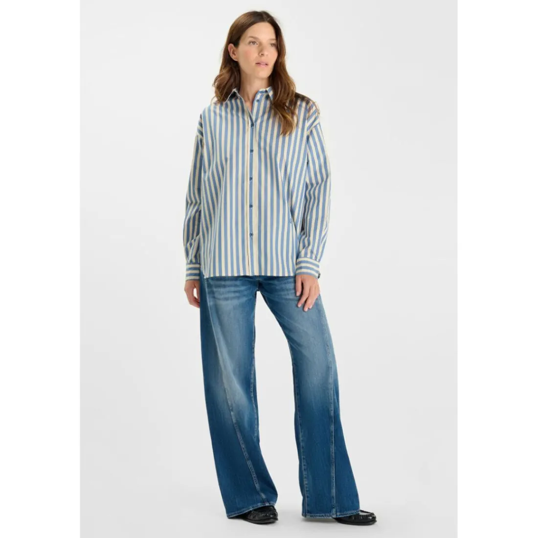 Chemise bleue Ava bleu ciel en coton