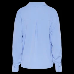 Chemise col boutonné manches longues bleu