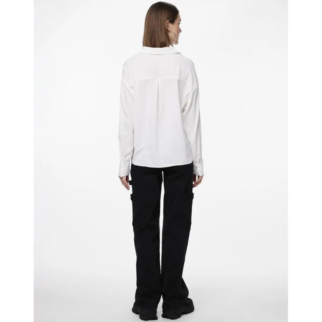 Chemise col boutonné manches longues blanc