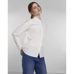 Chemise col boutonné manches longues blanc en coton