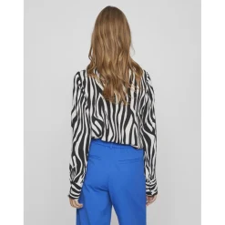 Chemise col chemise noir en viscose Lana