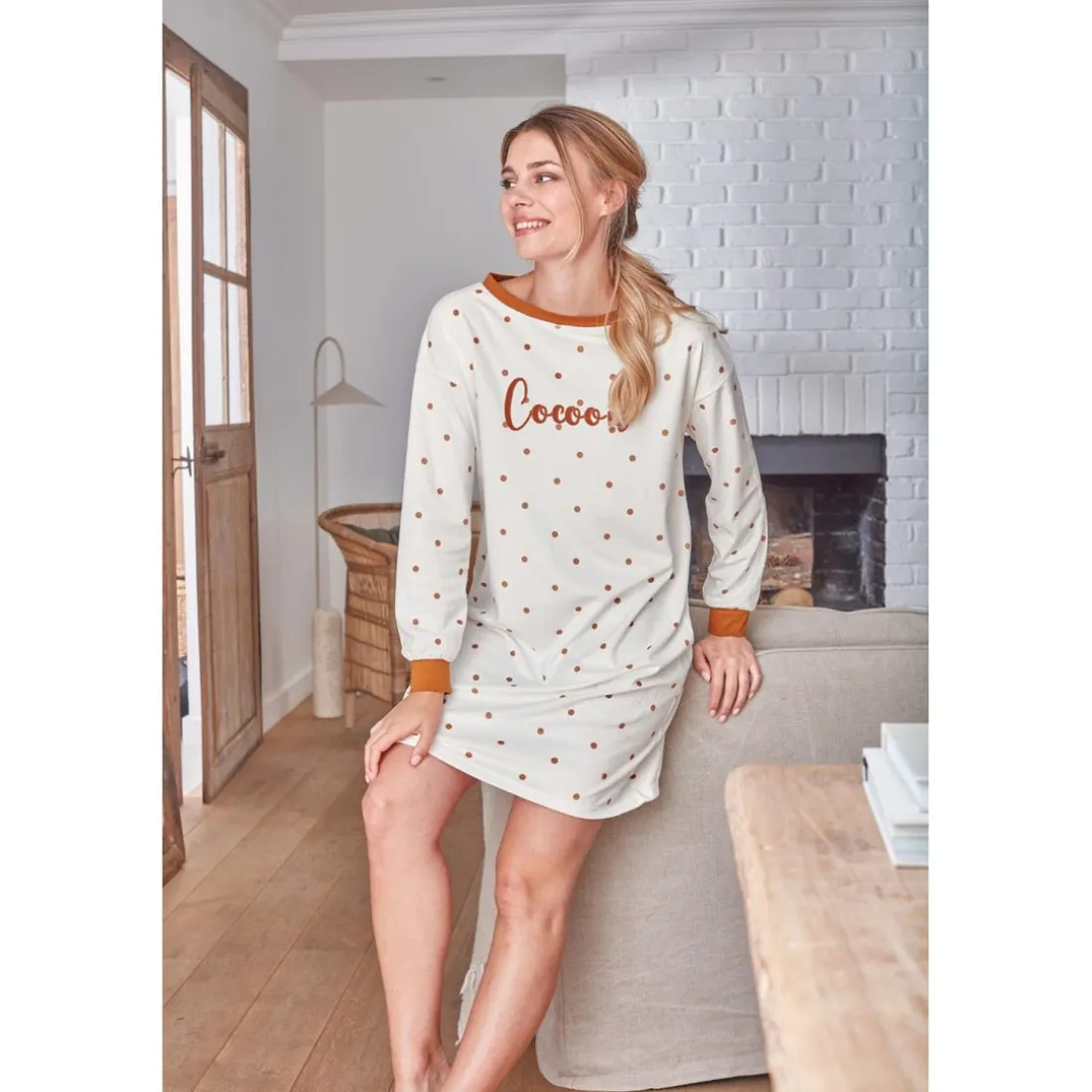 Chemise de nuit blanc cassé