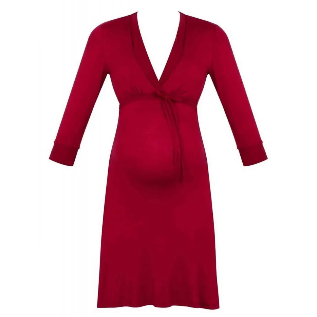 Chemise de nuit grossesse et allaitement rouge Cache Coeur Lingerie en viscose